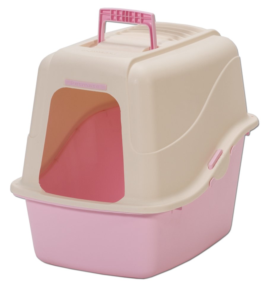 Petmate Pink Hooded Litter Pan Set With Microban Shop Cats at HEB