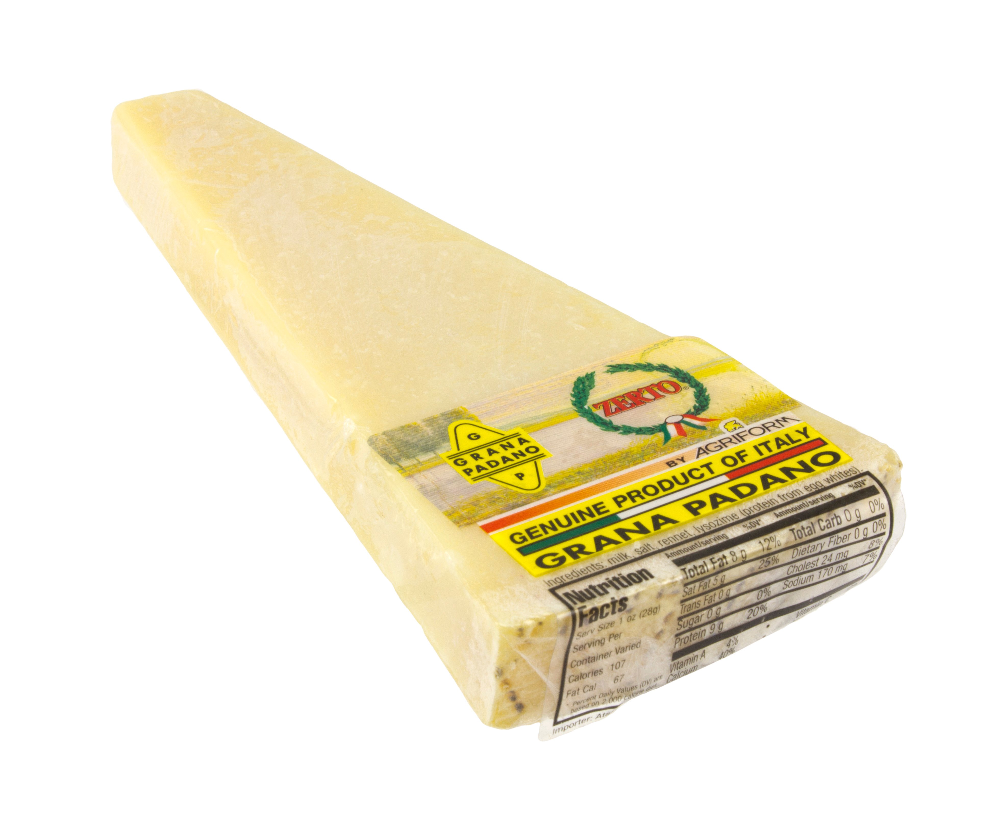 Agriform 9 lb. 15-16 Month Aged DOP Grana Padano Cheese Wedge