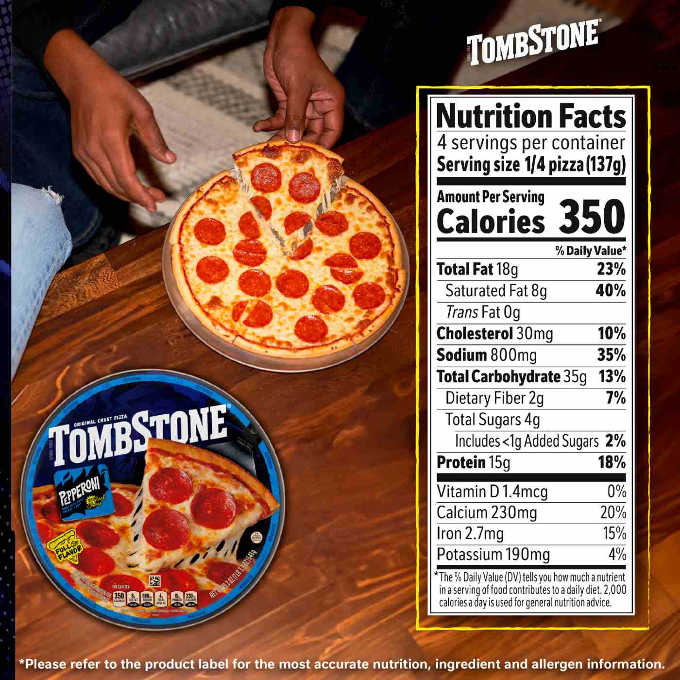 Tombstone Frozen Pizza - Pepperoni; image 5 of 14