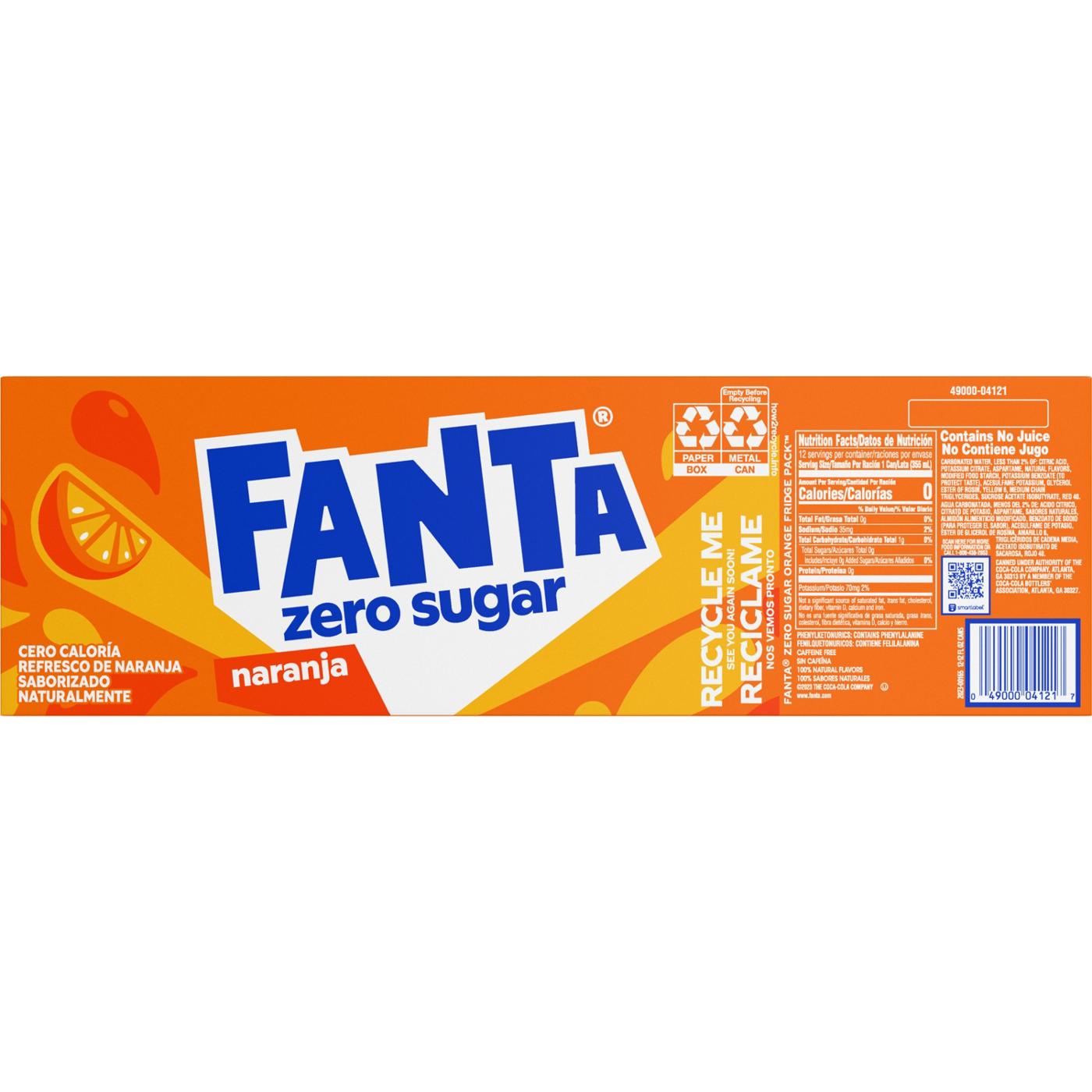 Fanta Orange Zero Sugar Soda Fruit Flavored Soft Drink; image 5 of 6