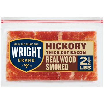 Wright Brand Hickory Real Wood Smoked Thick Cut Bacon