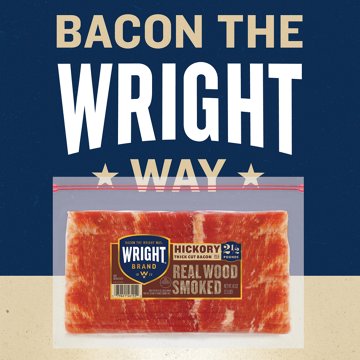 Wright Brand Hickory Real Wood Smoked Thick Cut Bacon