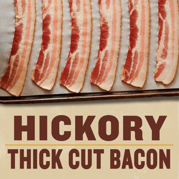 Wright Brand Hickory Real Wood Smoked Thick Cut Bacon