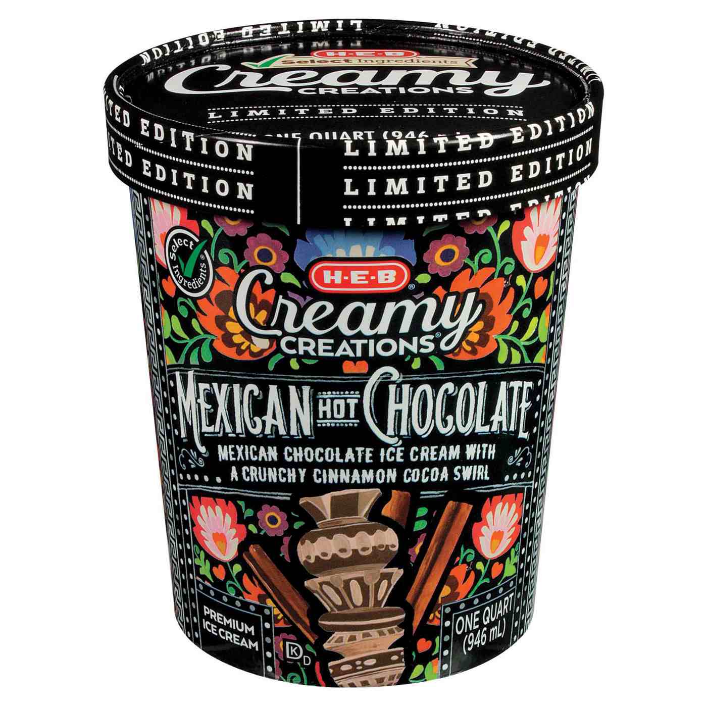 H-E-B Creamy Creations Mexican Chocolate Ice Cream; image 1 of 2