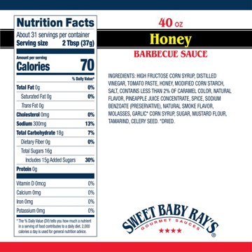 Sweet Baby Ray's Honey Barbecue Sauce, 40 oz