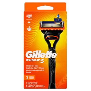 Gillette Fusion5 Shaving Razor + 2 Blade Refills for Men