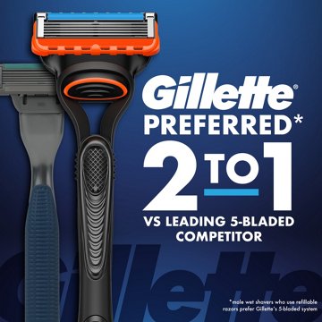 Gillette Fusion5 Shaving Razor + 2 Blade Refills for Men