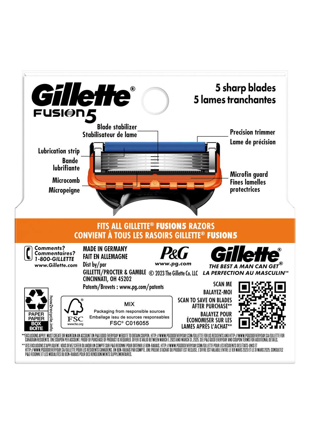 Gillette Fusion5 Razor Blade Refills; image 3 of 11