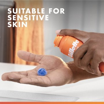 Gillette Fusion Sensitive Skin Shaving Gel for Men, For Smooth Skin, With Almond Oil, 7 oz