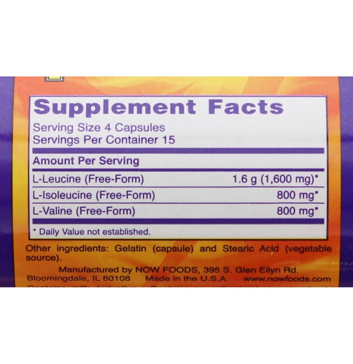 NOW Sports Branched Chain Amino Acids Capsules; image 2 of 2