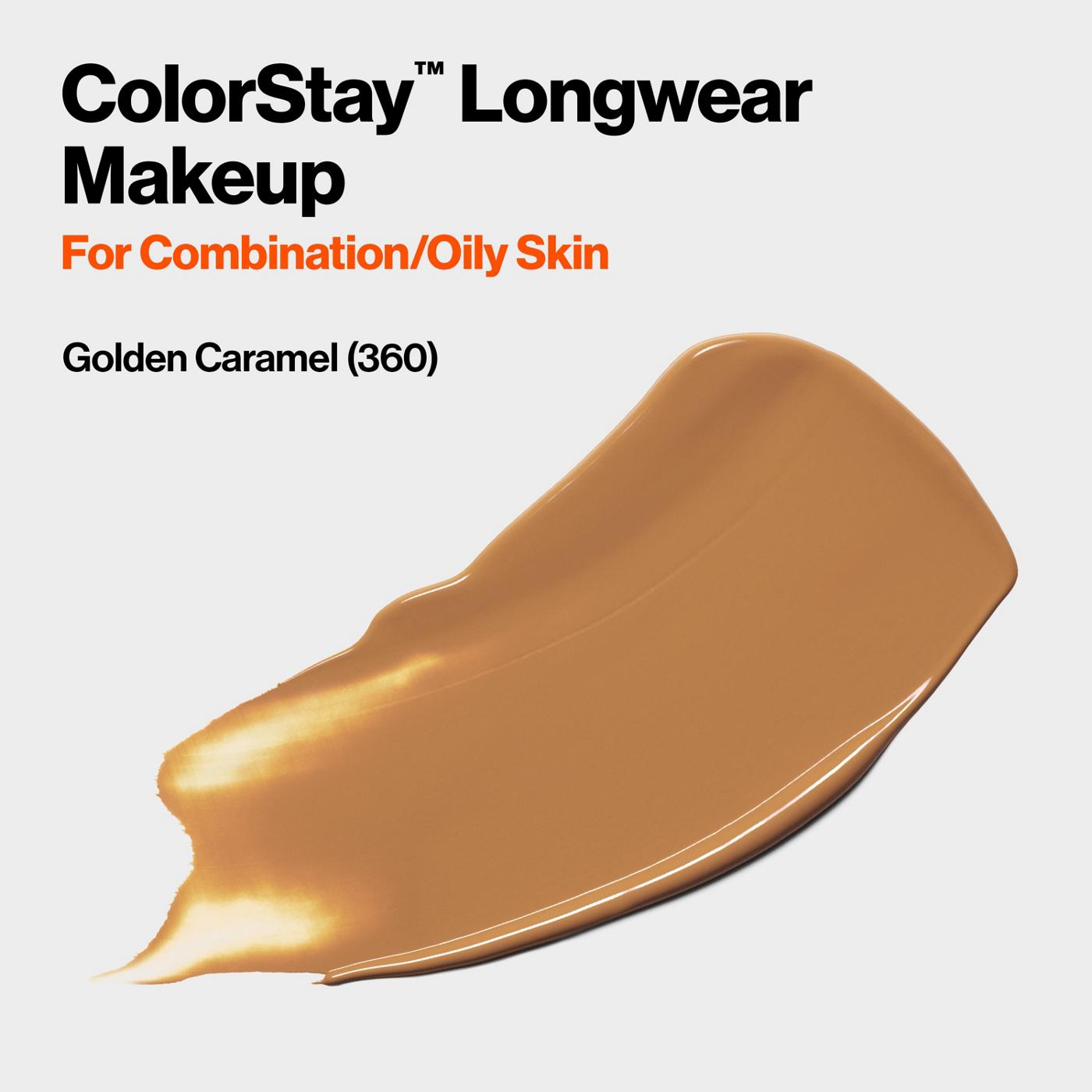 Revlon ColorStay Foundation for Combination/Oily Skin, 360 Golden Caramel; image 5 of 6