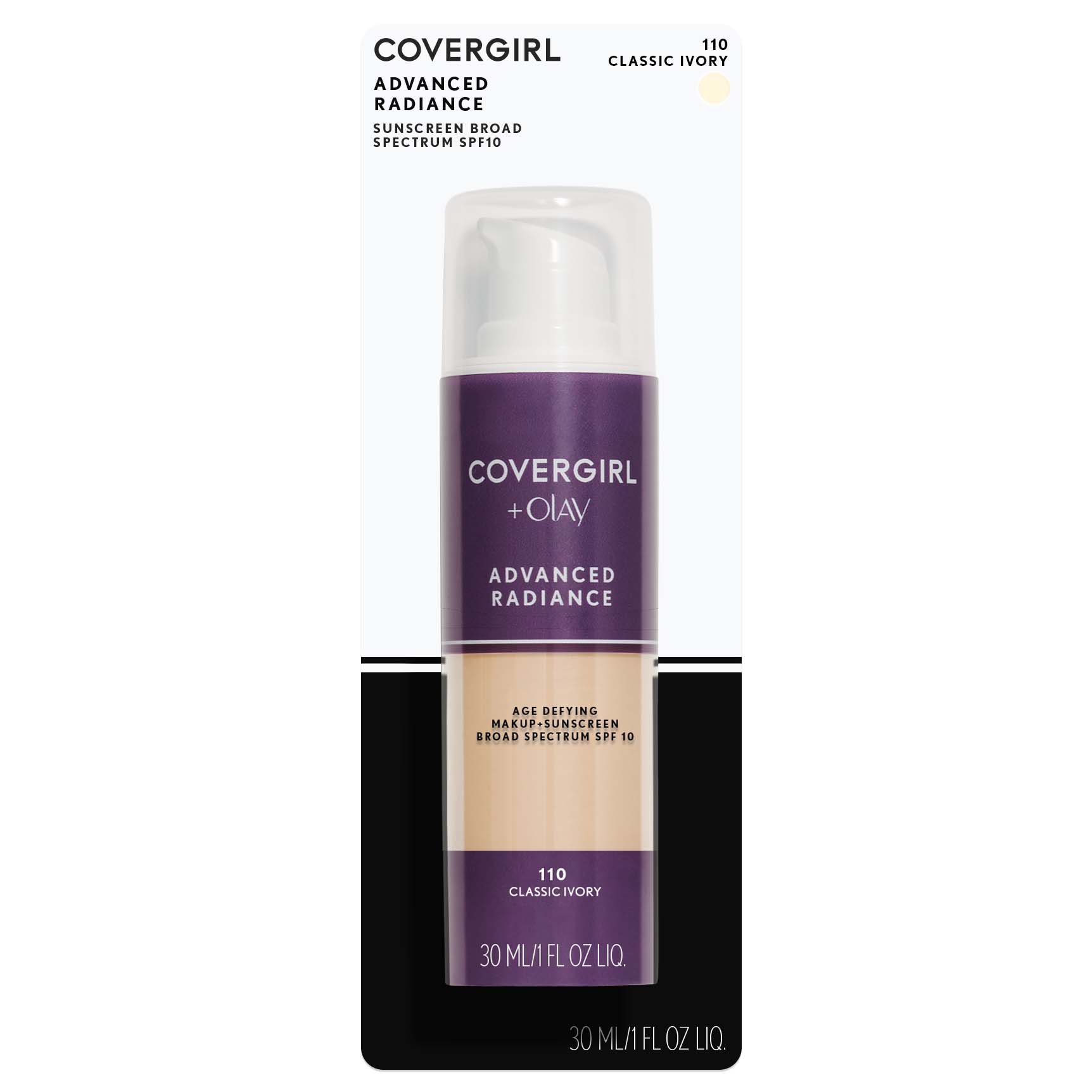Covergirl Advanced Radiance Classic Ivory 110 AgeDefying Makeup Shop