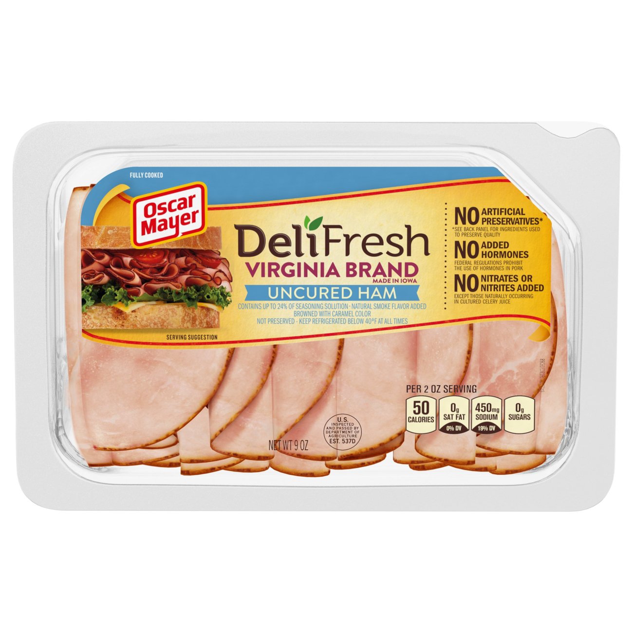 Oscar Mayer Deli Fresh Shaved Virginia Brand Ham Shop Meat at HEB