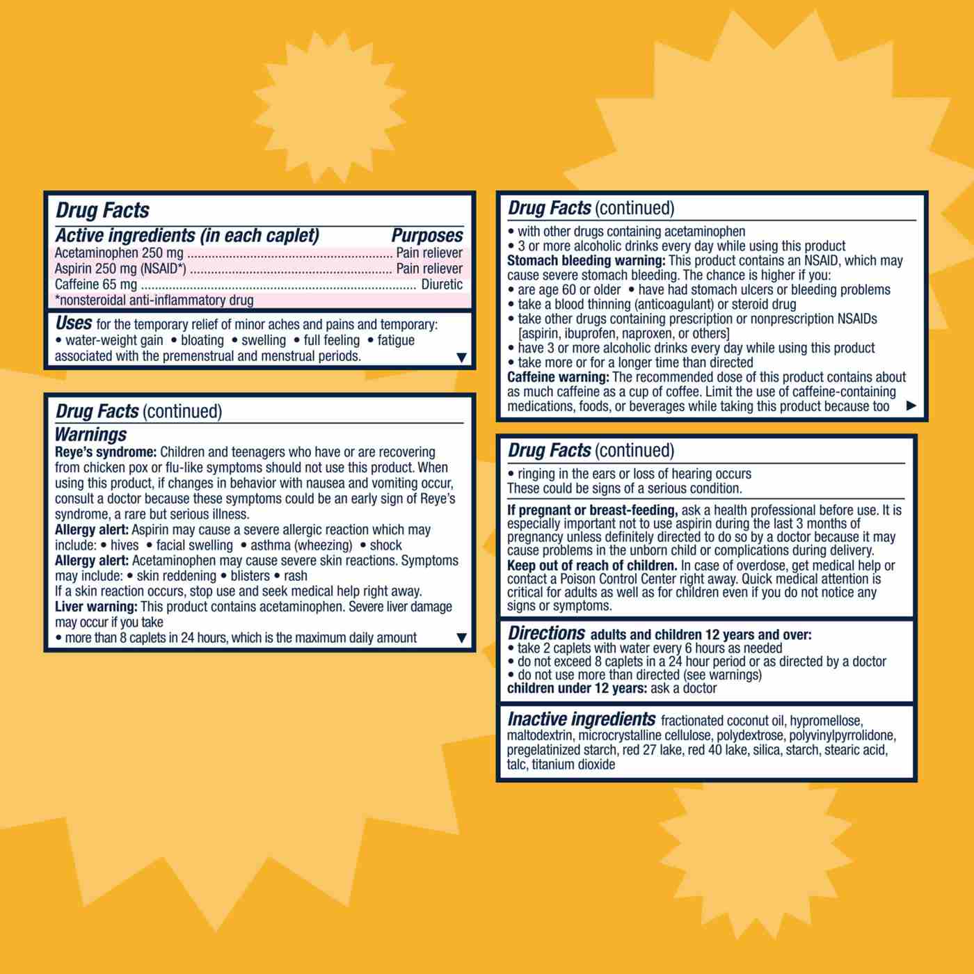 Pamprin Maximum Strength Menstrual Pain Relief + Energy Caplets; image 3 of 7