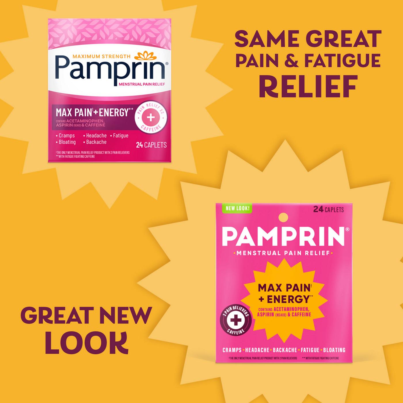 Pamprin Maximum Strength Menstrual Pain Relief + Energy Caplets; image 4 of 7