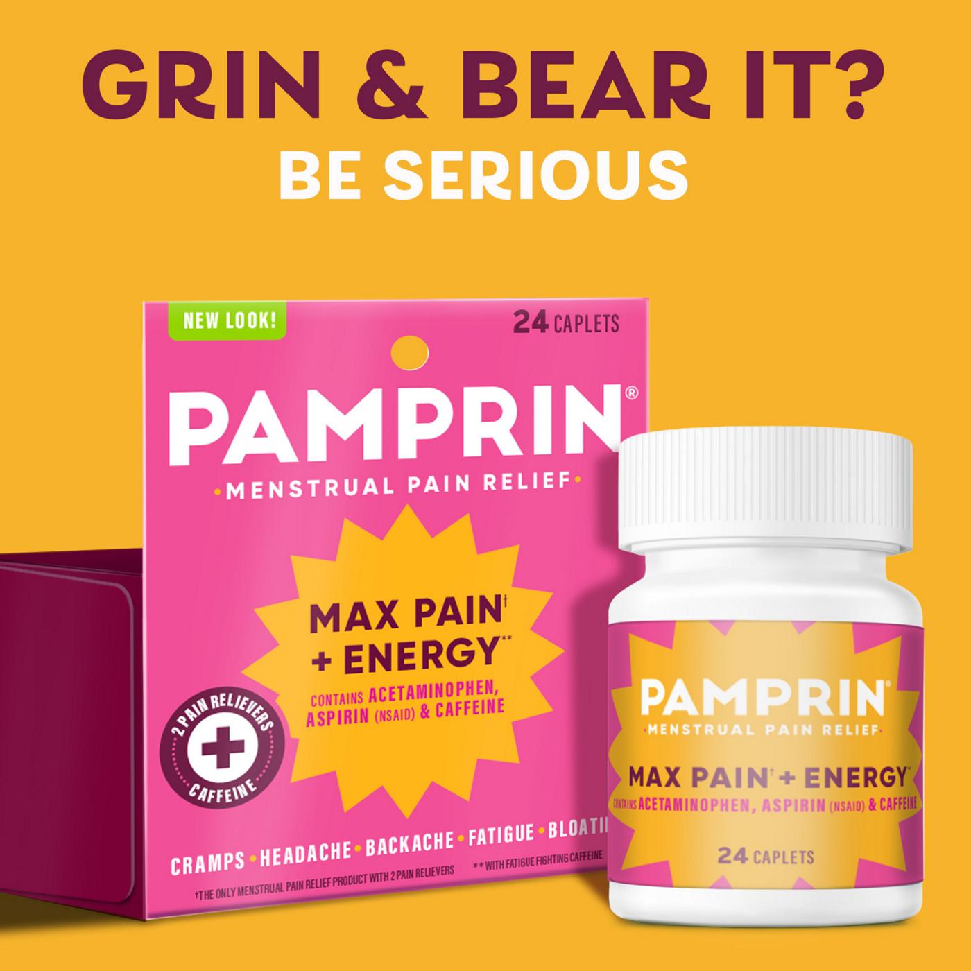 Pamprin Maximum Strength Menstrual Pain Relief + Energy Caplets; image 7 of 7
