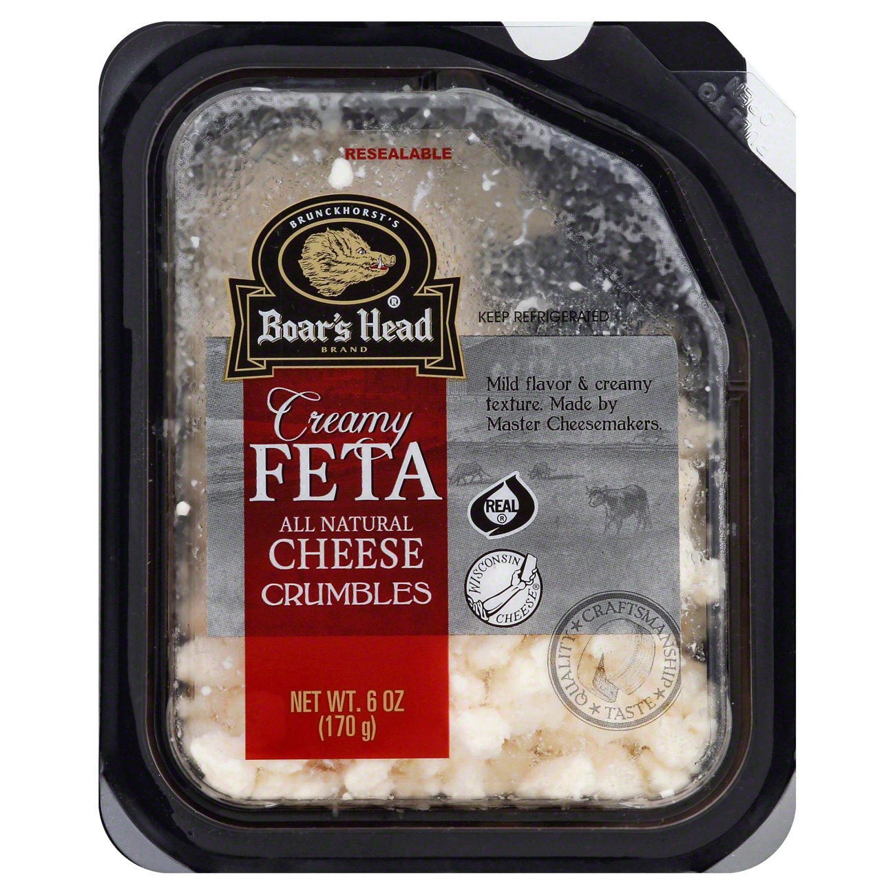 Delicately Crumbled Boar's Head Feta Cheese For Savory Creations