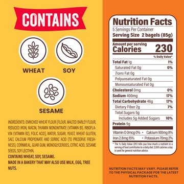 Thomas' Plain Mini Bagels, 10 ct