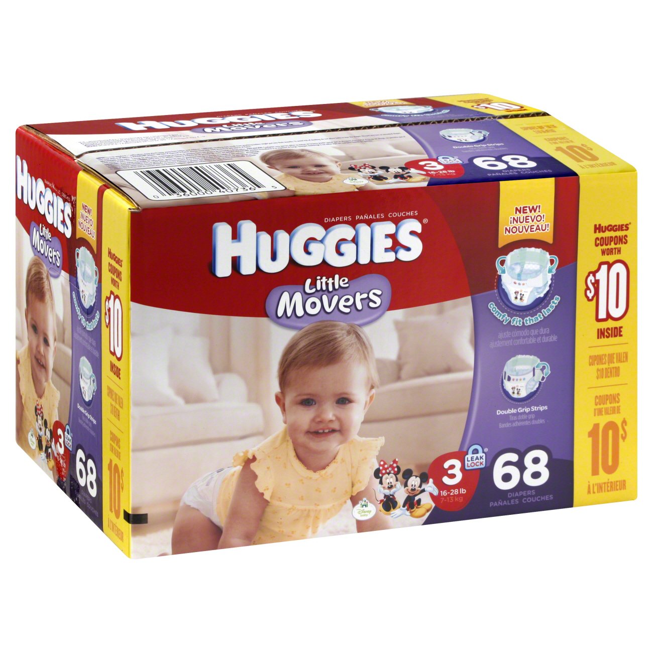 Huggies Little Movers Disney Mickey Mouse Supreme Big Pack Diapers Size