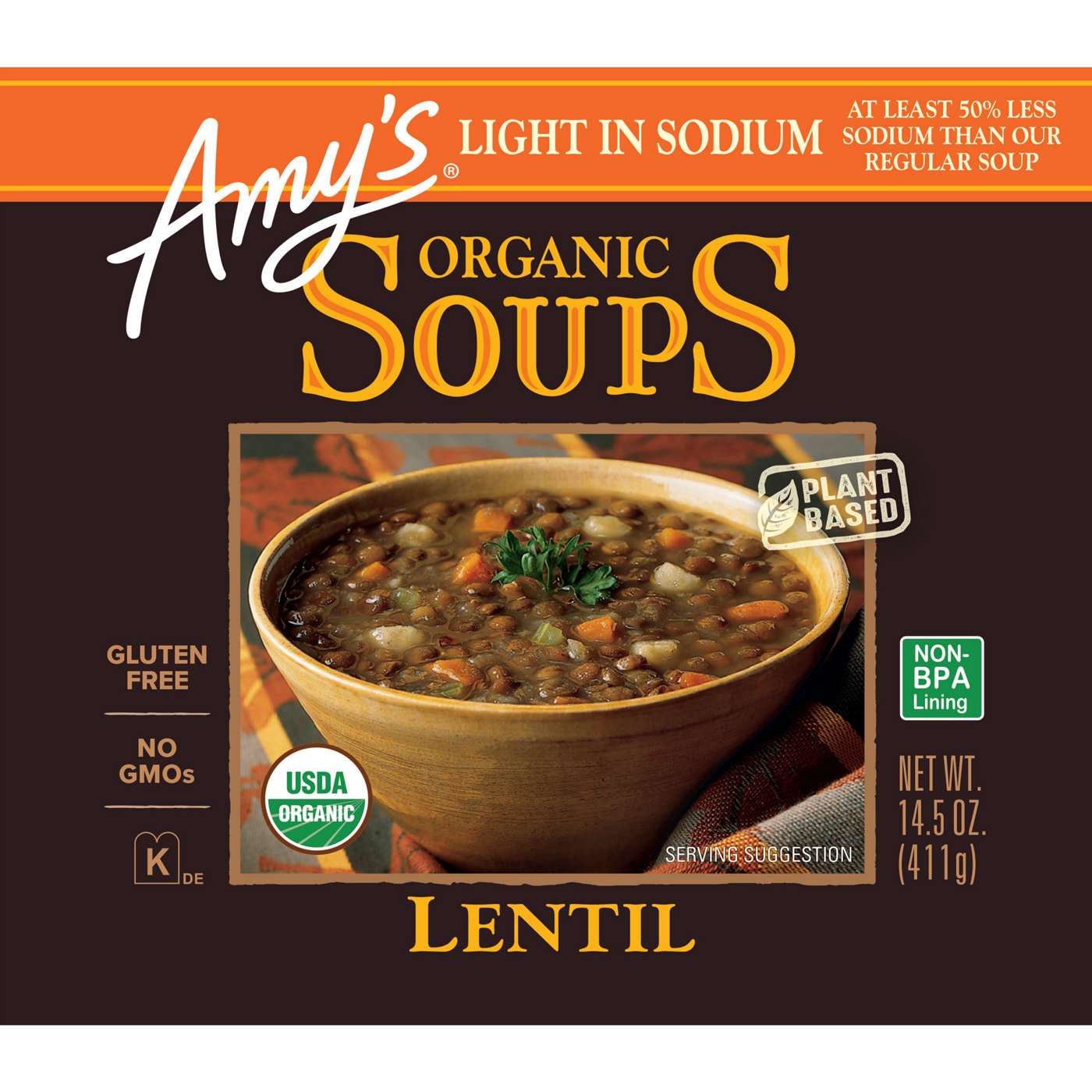 Amy's Organic Light in Sodium Lentil Soup; image 7 of 12