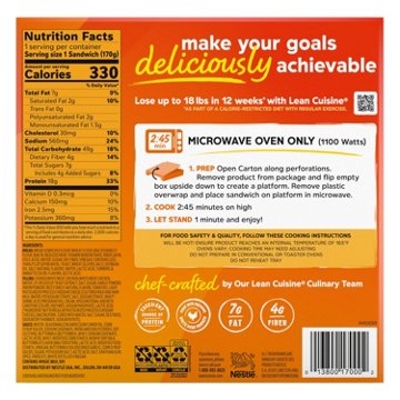 Lean Cuisine 18g Protein Chicken Club Frozen Sandwich