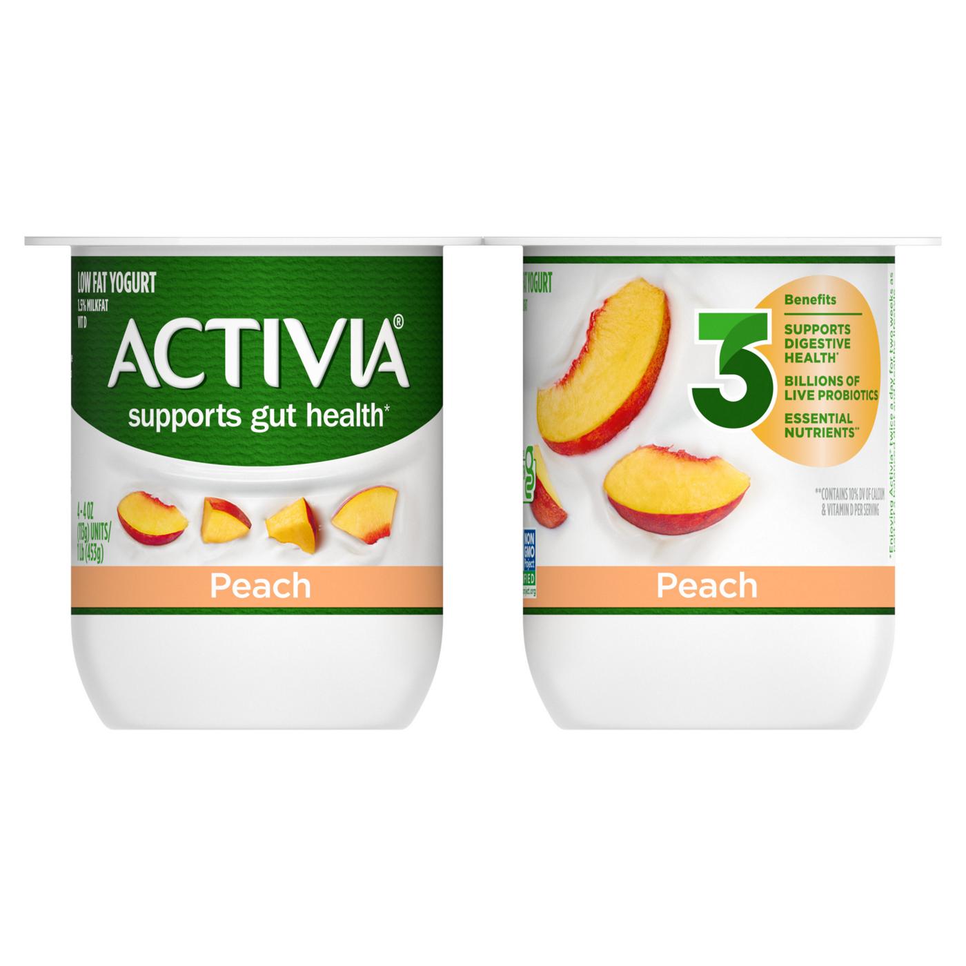 Activia Low Fat Probiotic Peach Yogurt; image 7 of 8