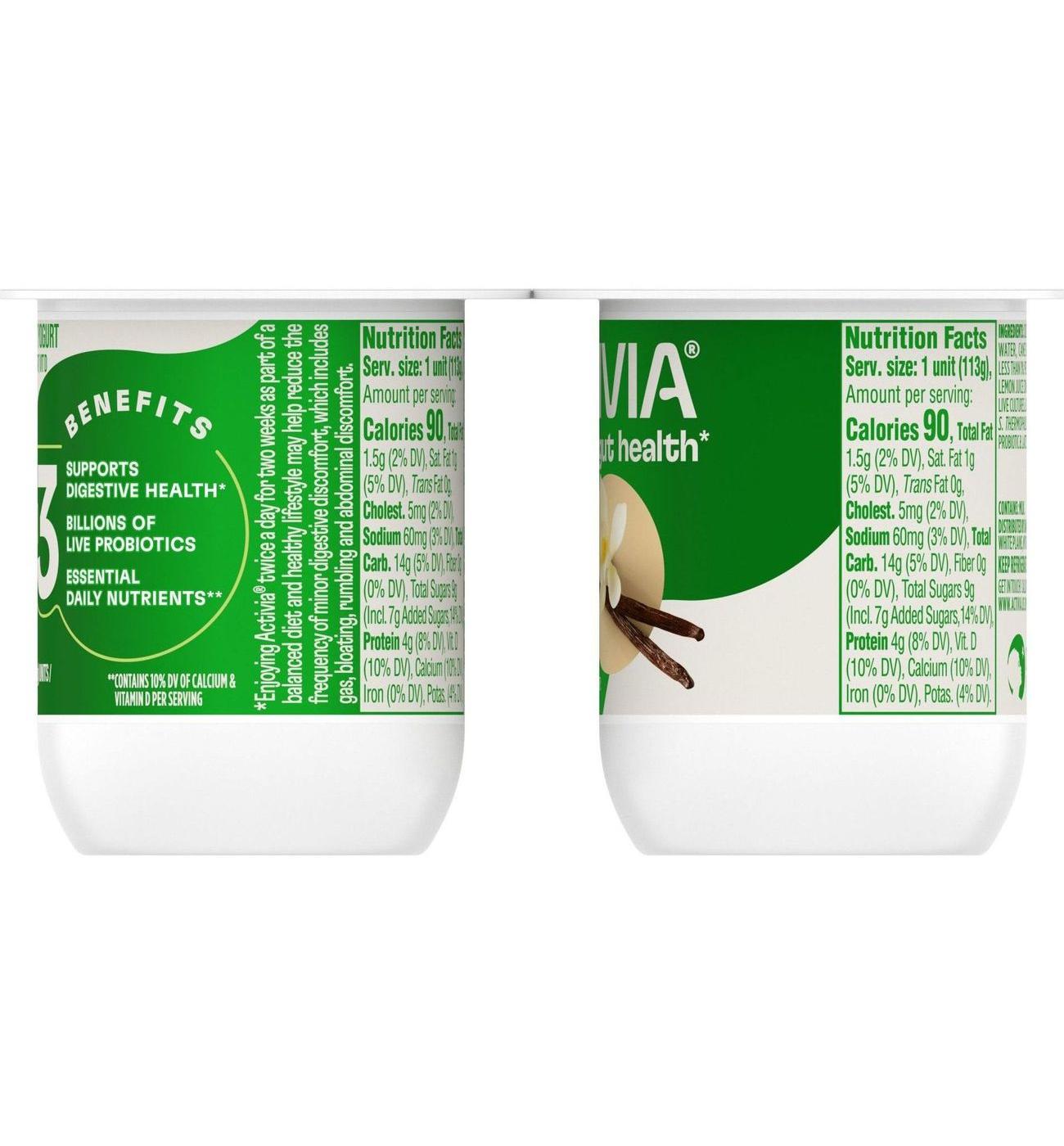 Activia Low Fat Probiotic Vanilla Yogurt; image 10 of 10