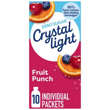 Crystal Light Fruit Punch On-The-Go Powdered Drink Mix Packets, 10 ct