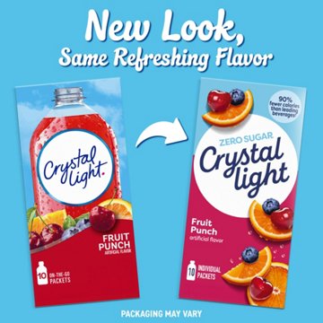 Crystal Light Fruit Punch On-The-Go Powdered Drink Mix Packets, 10 ct