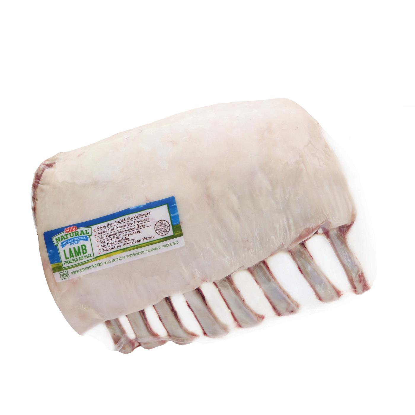 HEB Natural Frenched 8Rib Rack of Lamb Shop Lamb & goat at HEB