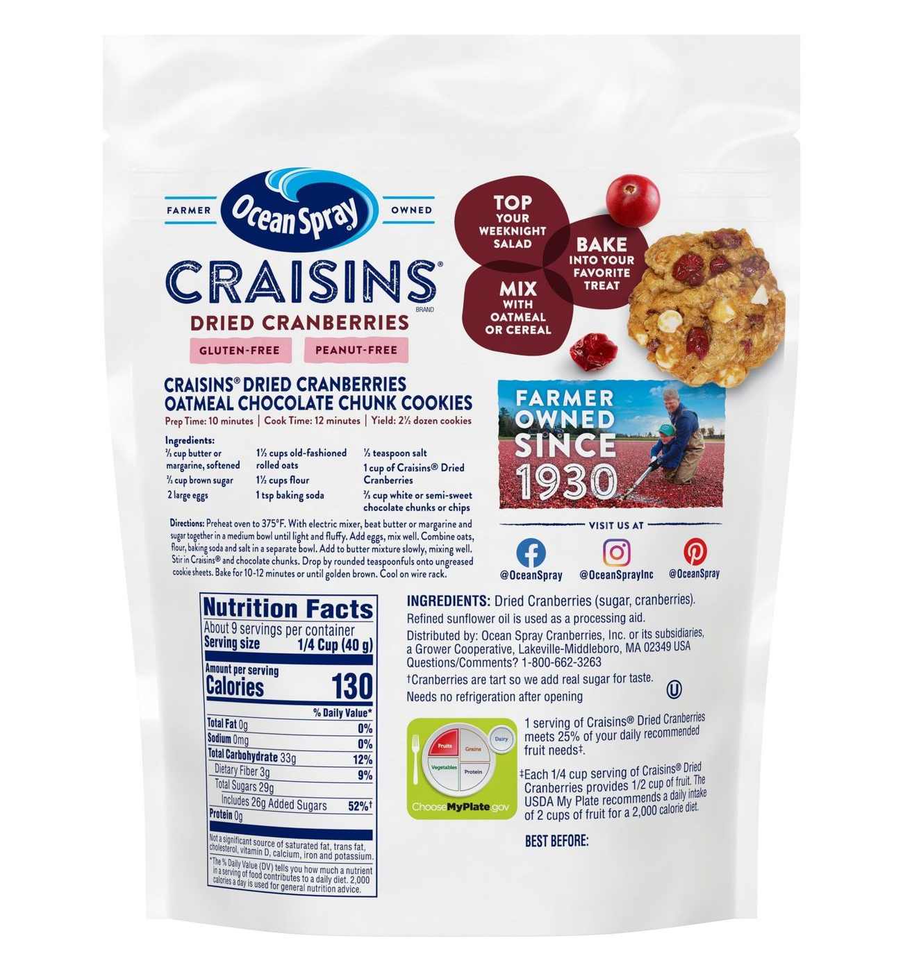 Ocean Spray Craisins Original Dried Cranberries; image 3 of 8
