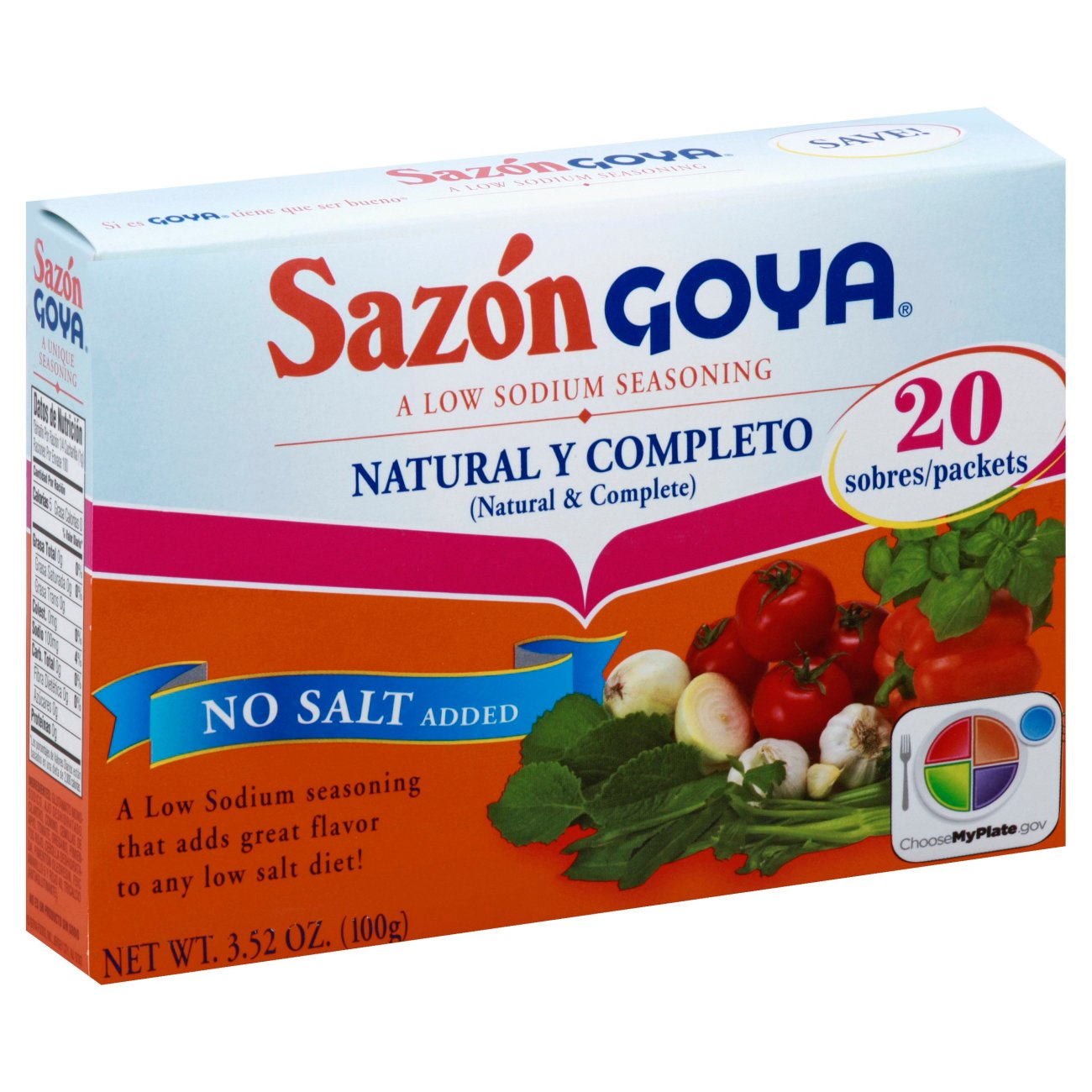 Goya Sazon Natural & Complete Low Sodium Seasoning - Shop Spice Mixes ...