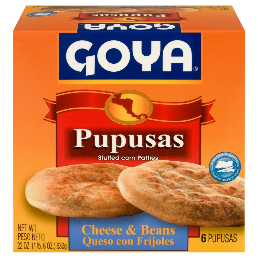 Goya Pupusas con Queso y Frijoles, Stuffed Corn Tortillas with Cheese
