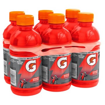 Gatorade Fruit Punch Thirst Quencher Electrolyte Sports Drink 6 pk Bottles, 12 oz