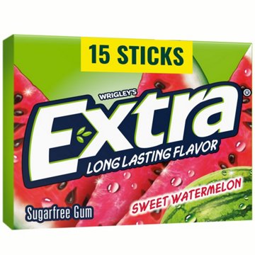 Extra Sweet Watermelon Sugar Free Chewing Gum, 15 pc