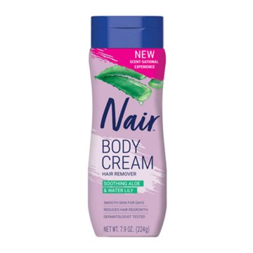 Nair Body Cream Hair Remover Lotion For Legs And Body - Soothing Aloe & Water Lily, 7.9 oz