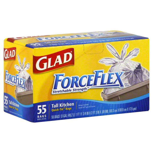 Glad ForceFlex Tall Kitchen QuickTie Trash Bags, 13 Gallon Shop