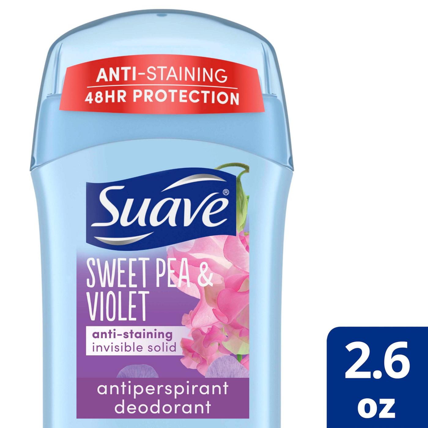 Suave Deodorant Sweet Pea and Violet Antiperspirant Deodorant Stick; image 2 of 3