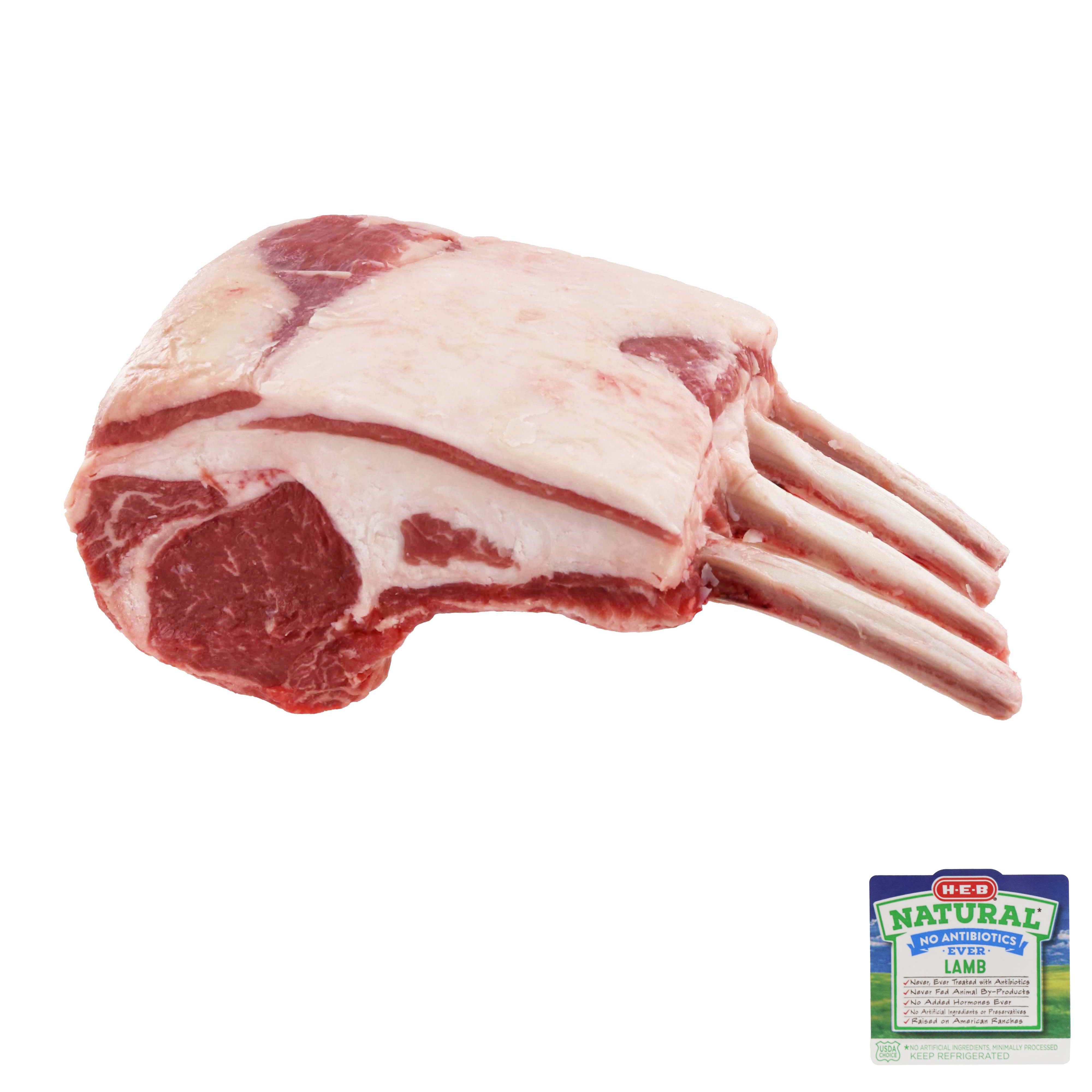 H-E-B Natural 4 Rib Rack Of Lamb - Shop Lamb & Goat At H-E-B