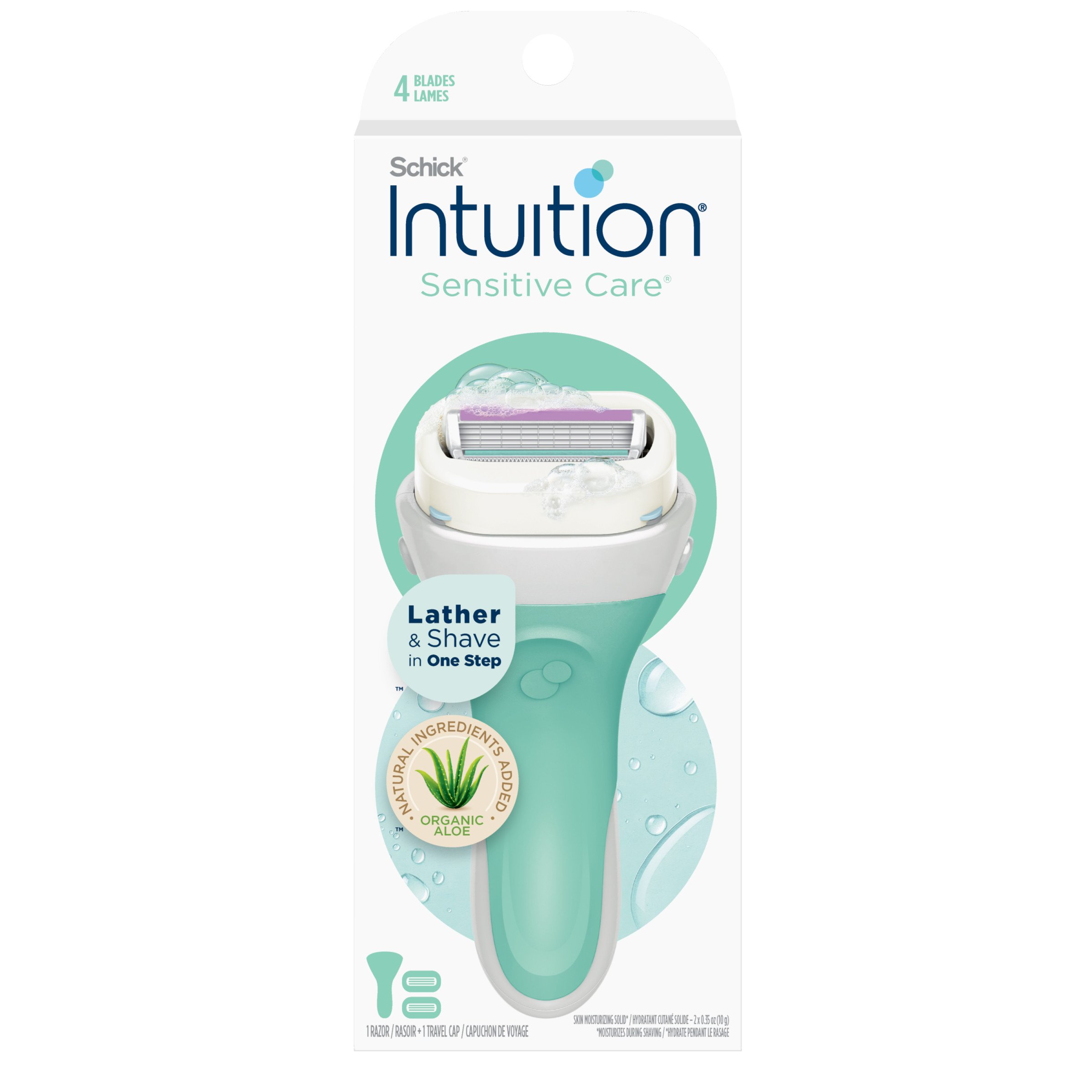 Schick Intuition Sensitive Care Women S Razor 1 Handle 2 Refills Shop Shaving Hair Removal At H E B