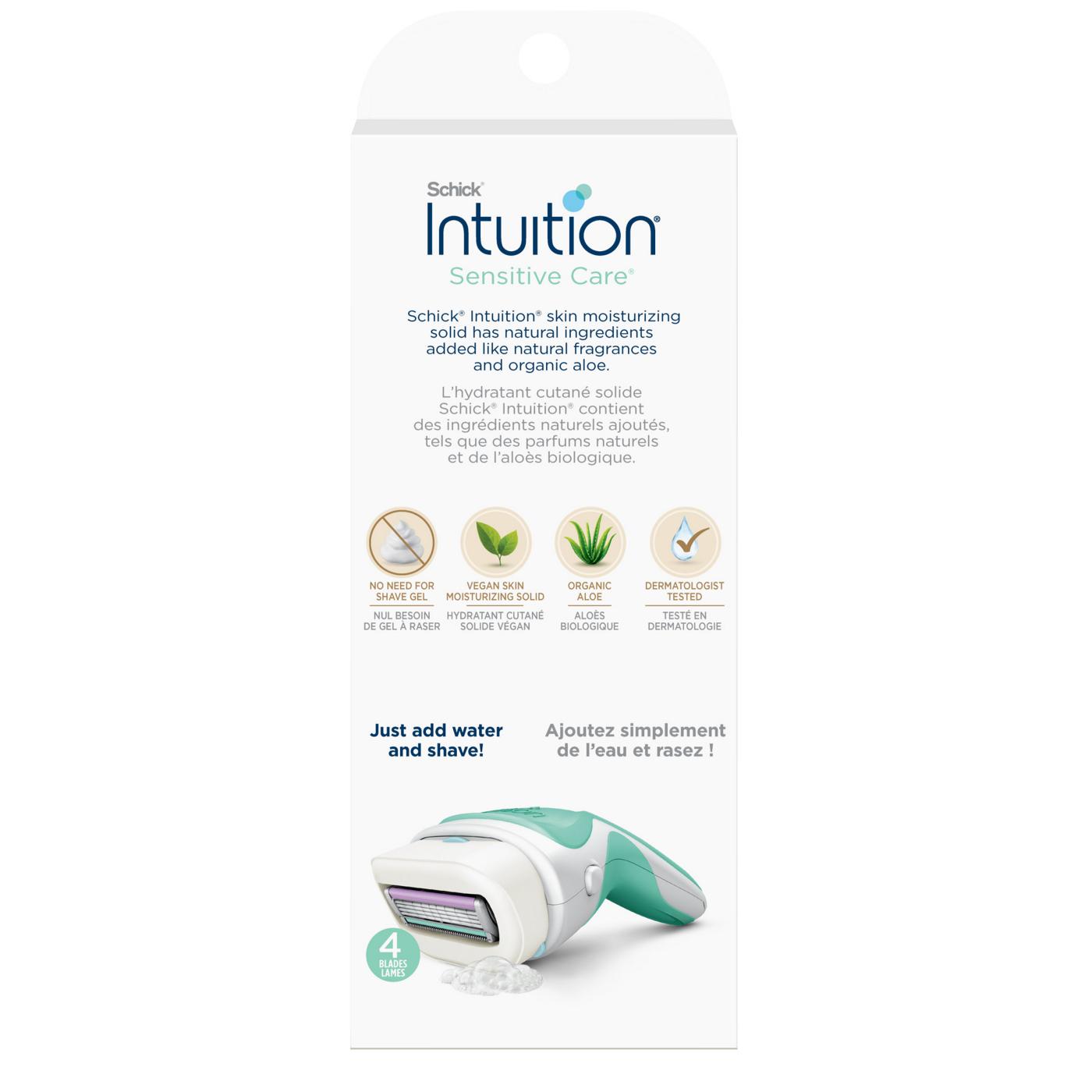 Schick Intuition Sensitive Care Women's Razor With Natural Aloe, 1 Razor Handle & 2 Refill Blades; image 3 of 8