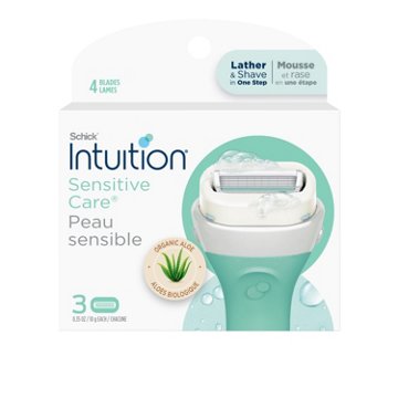 Schick Intuition Sensitive Care with Aloe Women's Razor Blades Refills, 3 ct