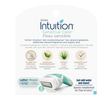 Schick Intuition Sensitive Care with Aloe Women's Razor Blades Refills, 3 ct