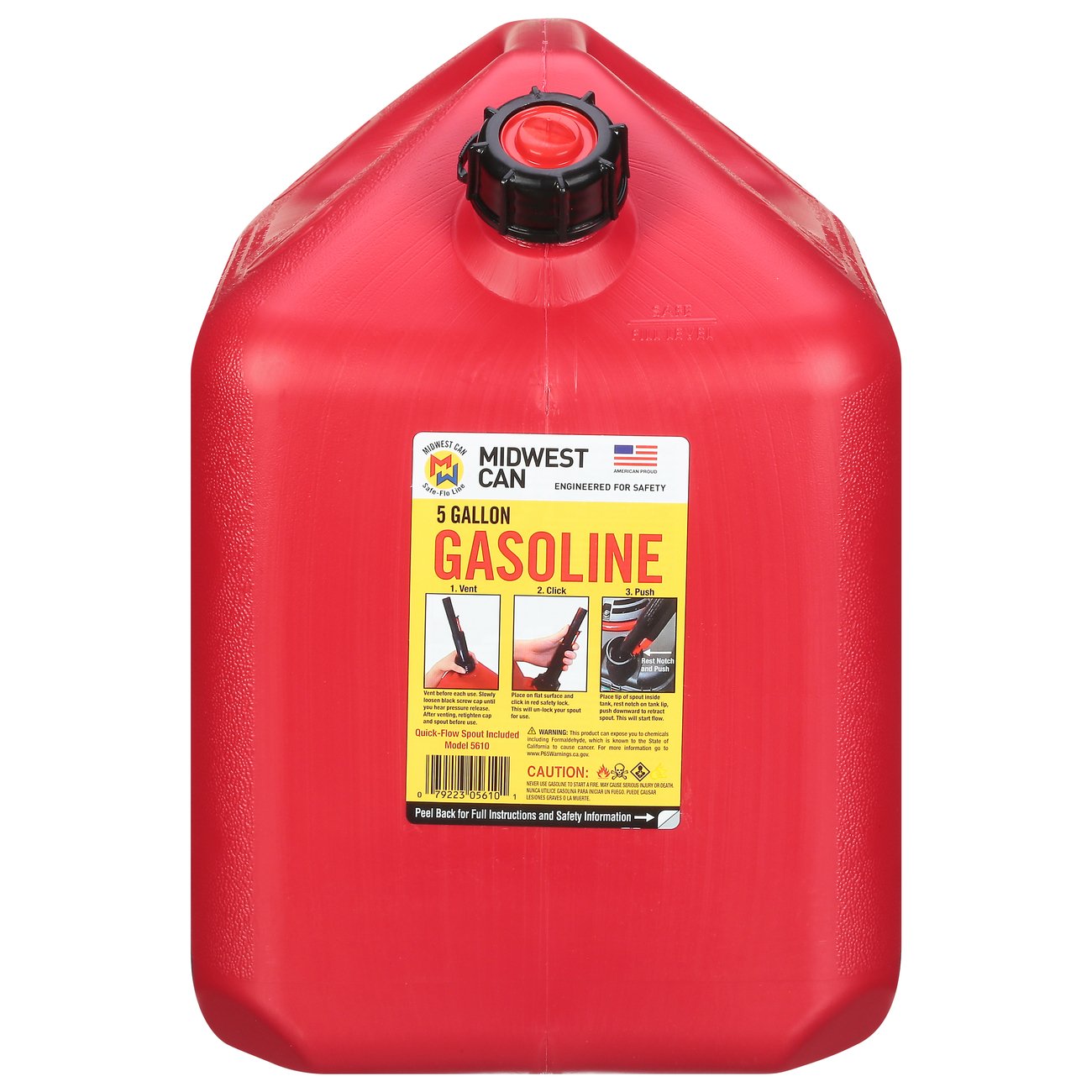 Midwest Model 5600-5 Gallon Spill Proof Gas Can.