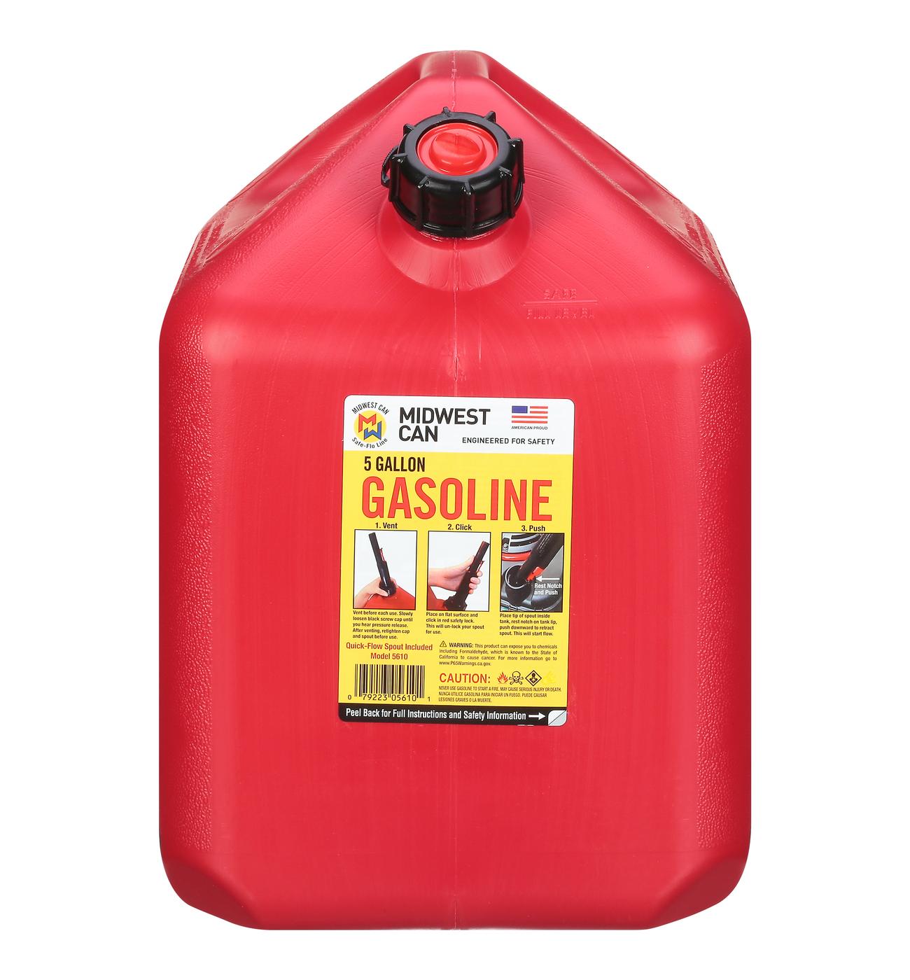 Midwest Can Safe-Flo Gasoline Can; image 1 of 2