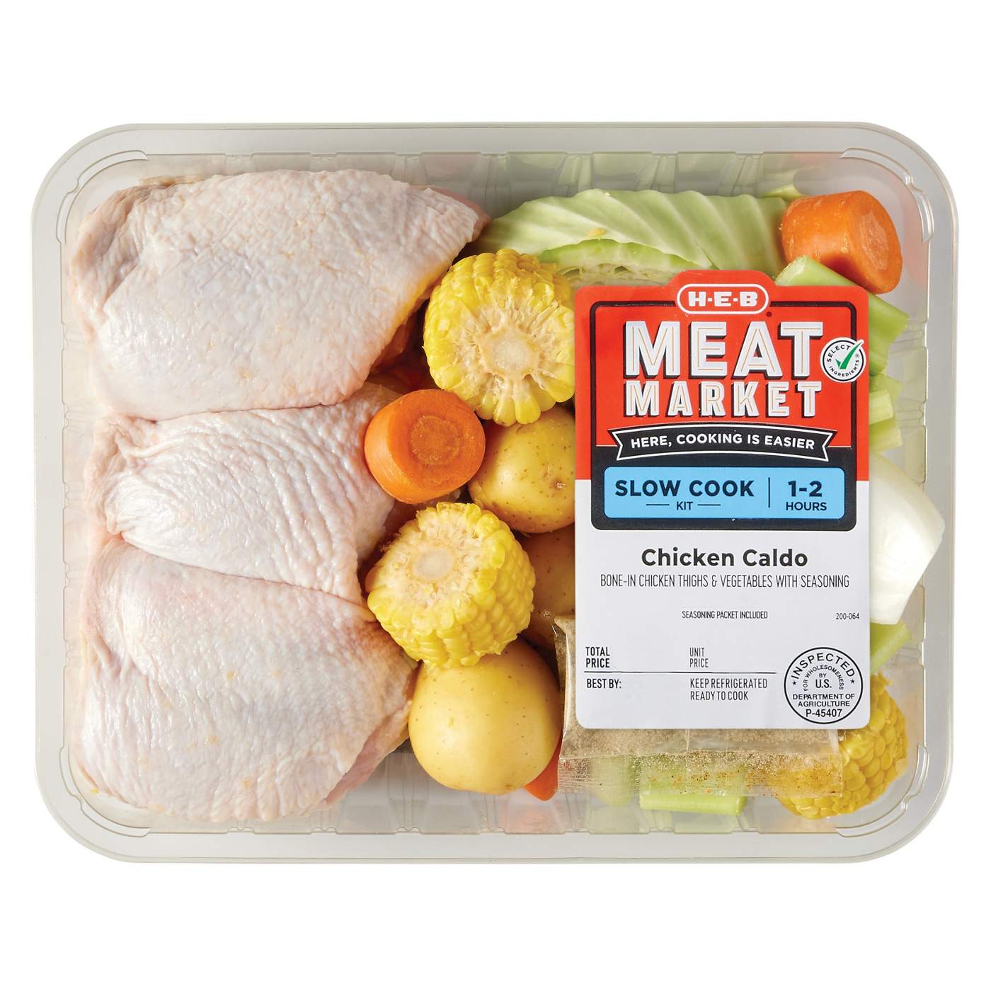 H-E-B Caldo Soup Kit - Bone-In Chicken Thighs & Vegetables; image 1 of 4