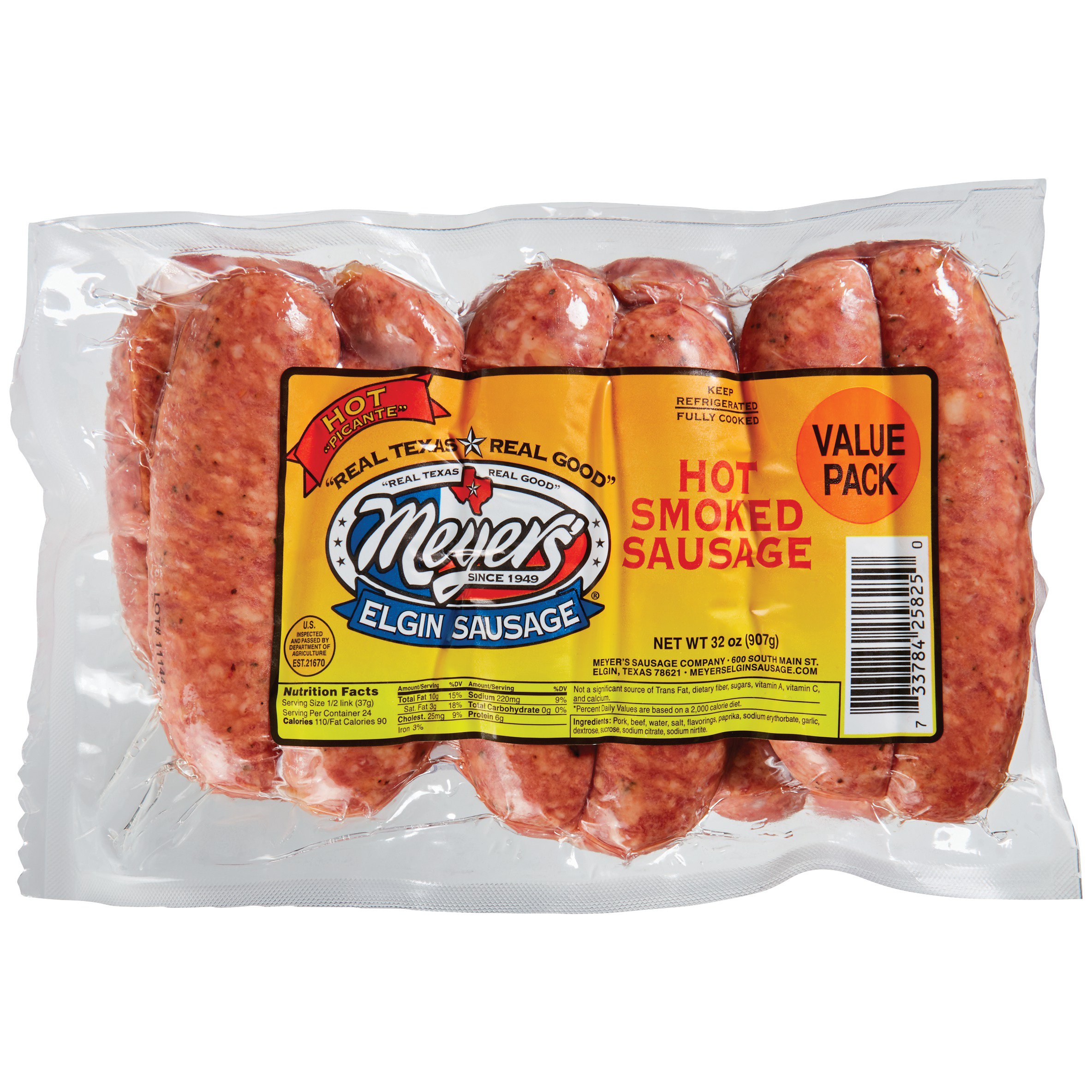 Meyer's Hot Smoked Sausage Links Value Pack Shop Sausage at HEB