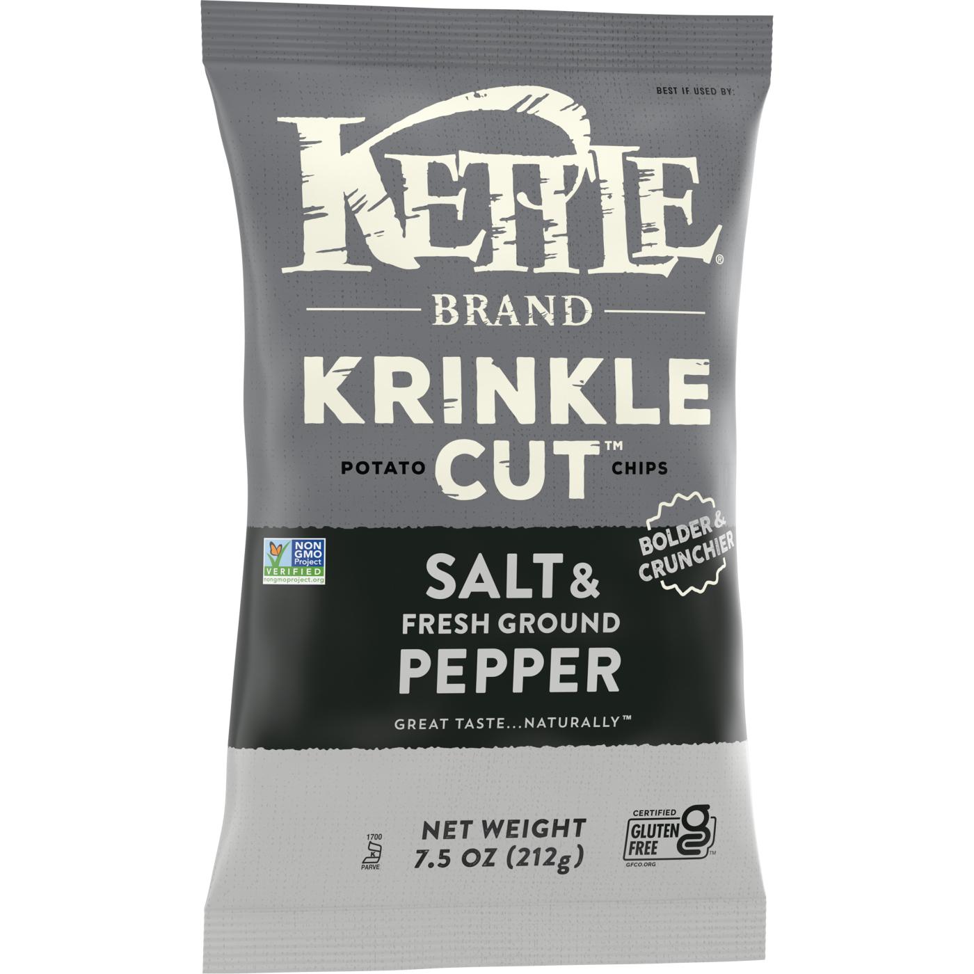 Kettle Brand Krinkle Cut Salt & Fresh Ground Pepper Kettle Potato Chips; image 3 of 13