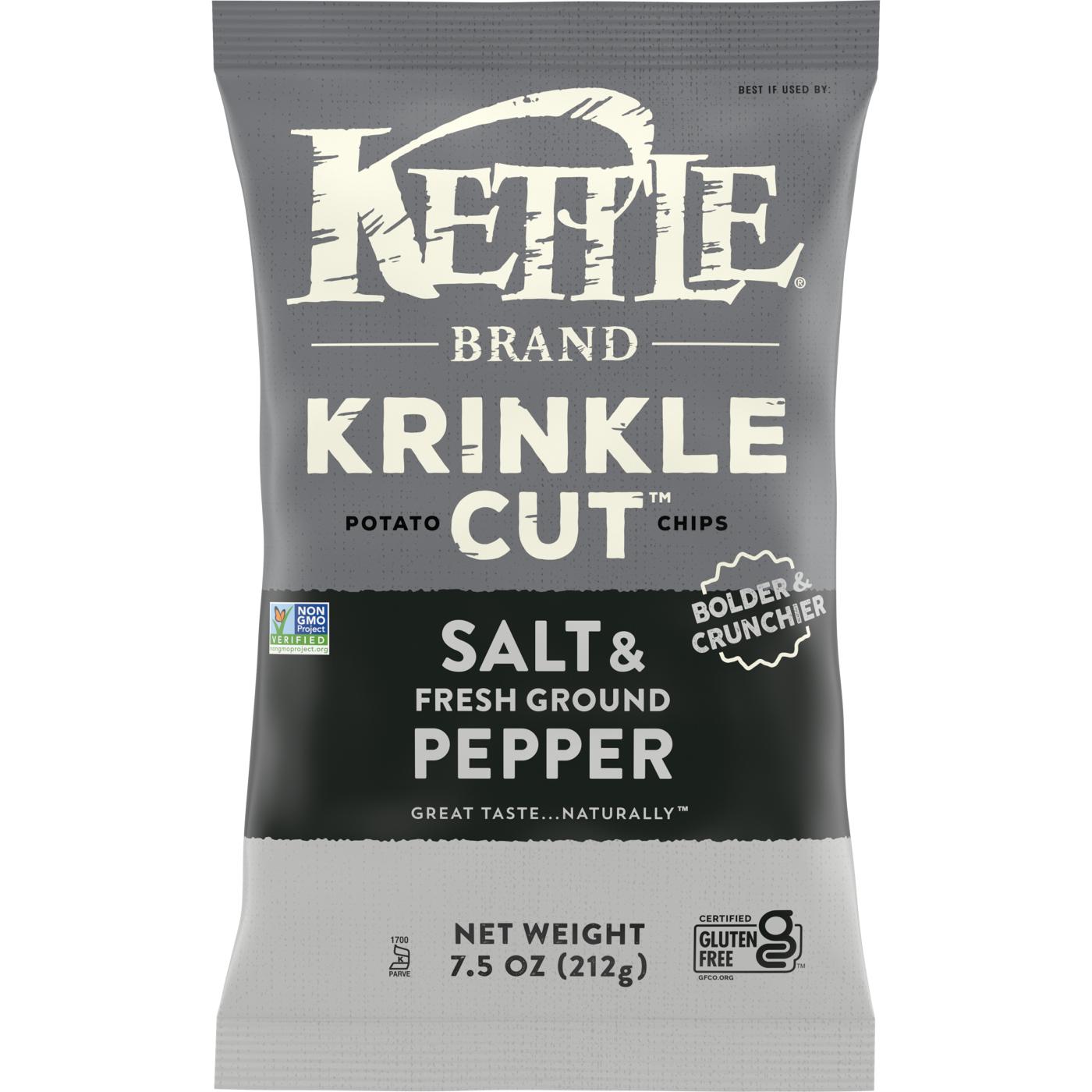 Kettle Brand Krinkle Cut Salt & Fresh Ground Pepper Kettle Potato Chips; image 1 of 13