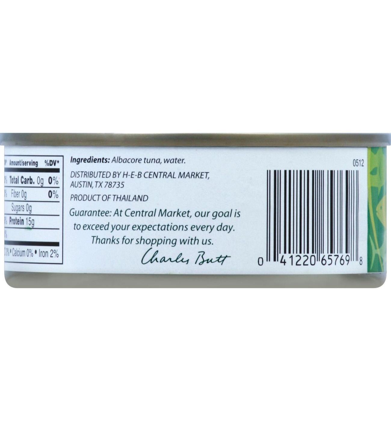 Central Market No Salt Added Solid White Albacore Tuna; image 3 of 6